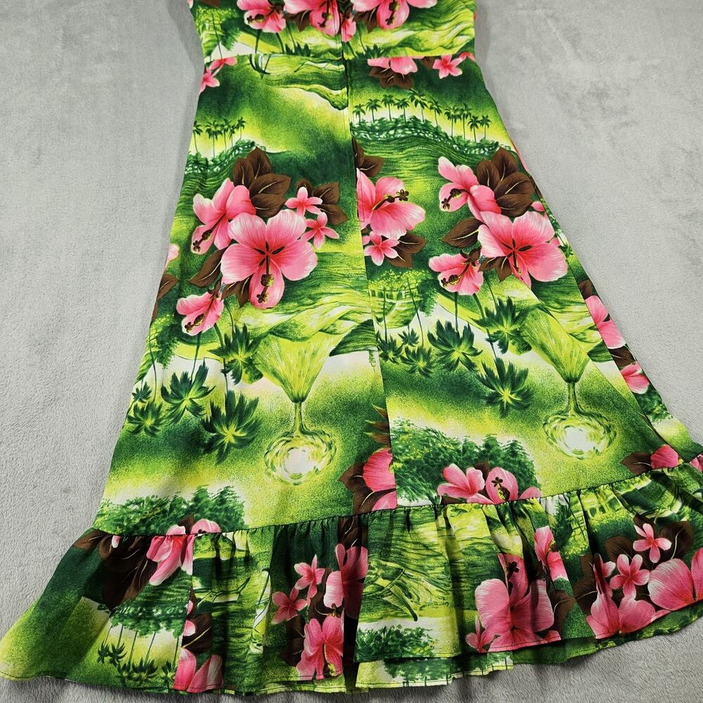 Vintage 70'S Waltah Clarke's Hawaiian Dress Womens Size 8 Mini Tropical Hibiscus - Picture 11 of 14